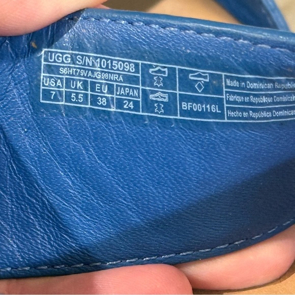 Women’s UGG Elena Sandals Espadrille Wedge Heel
Slingback Blue Leather- Size 7 - Picture 8 of 8